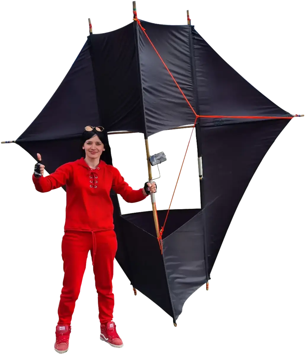 Kite Wings team with a kite